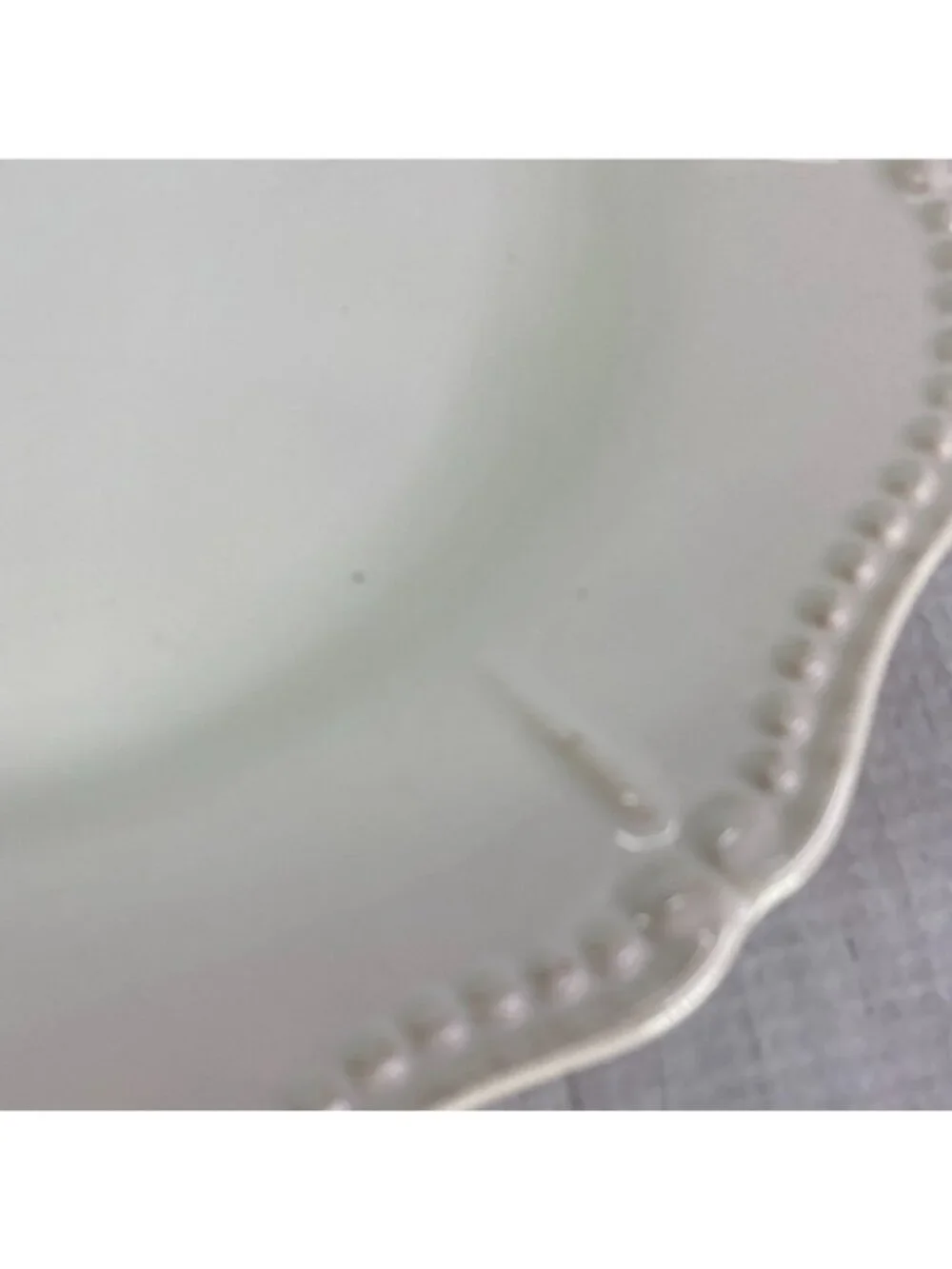 Chris Madden JCPenny ADALINA Ivory Embossed Stoneware Salad Lunch Plates Set 4